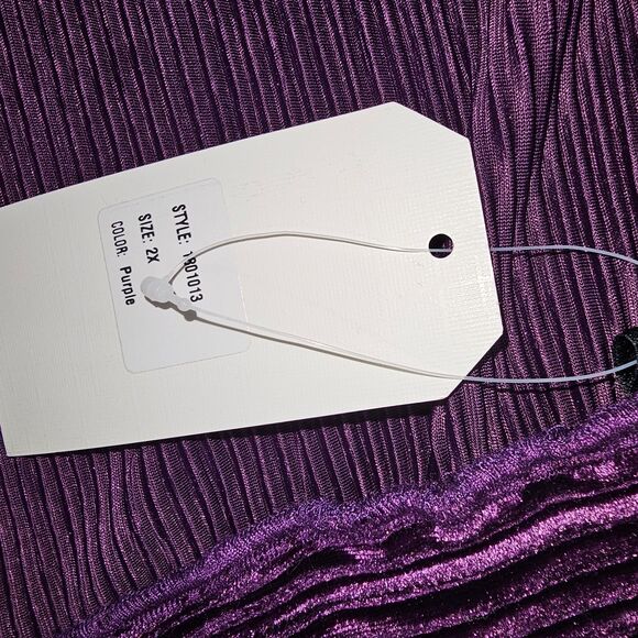 Benancy Purple Velvet Pleated Skirt 2X NWT Holiday Party Going Out Plus Size - Picture 6 of 7